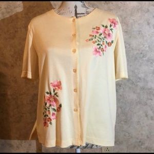 BUY IT NOW! GETTING READY TO DONATE!! Bon Ton Floral Button Down Sweater.